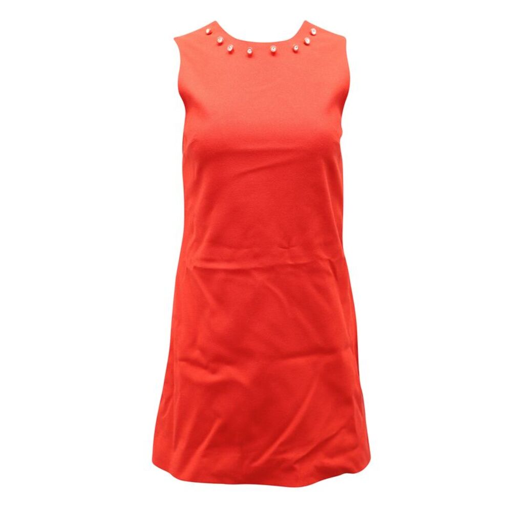 Christopher Kane Crystal Embellished Mini Dress in Red Wool
